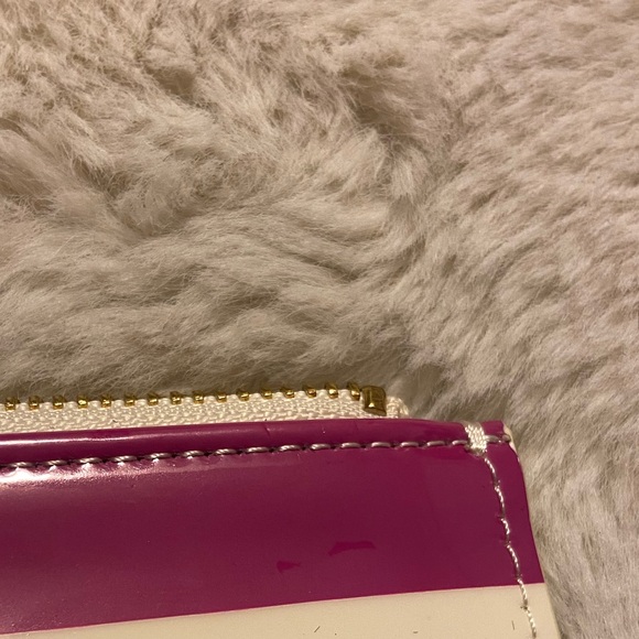 Kate Spade small zip patent bag stripes colorful 8.5”x 5” - Picture 8 of 8